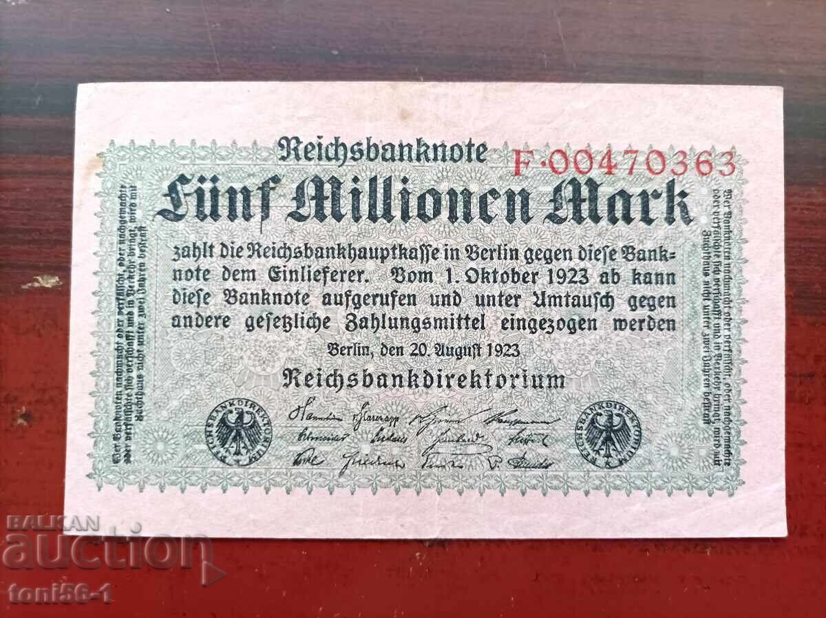Germany 5 million marks 1923