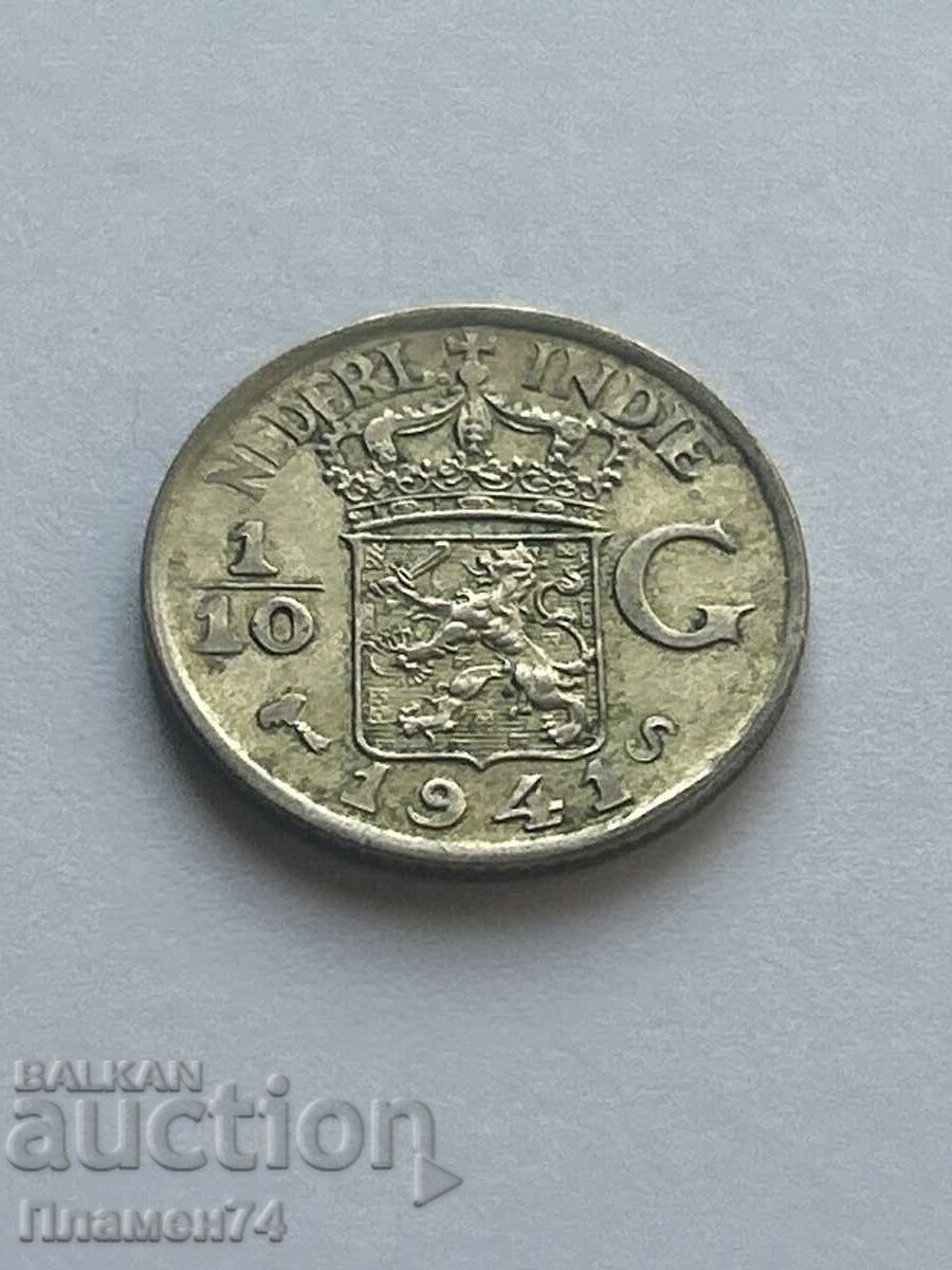 1/10 Gulden 1941 Dutch East Indies