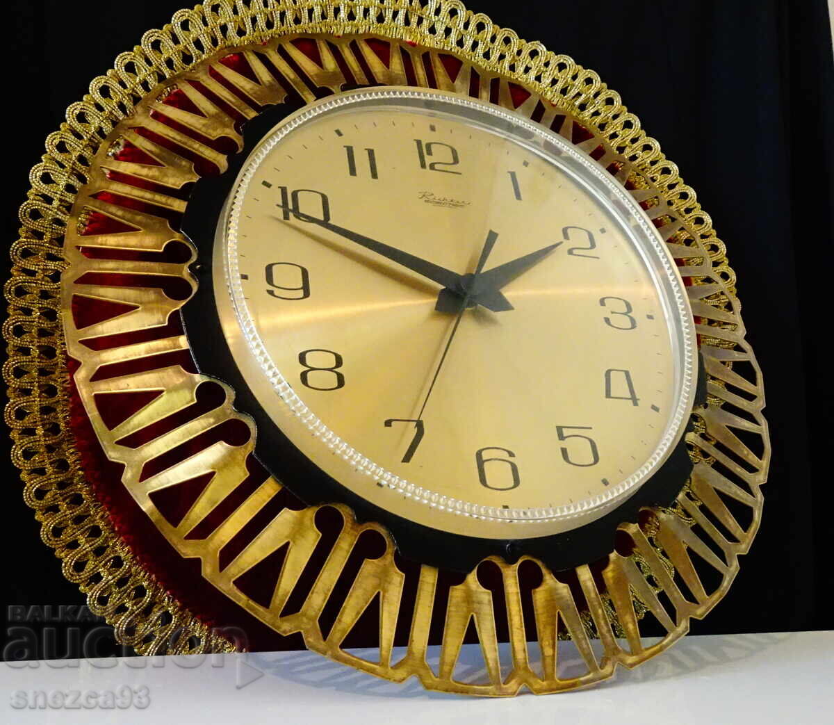 Δημοπρασία Γερμανικό μπρούτζινο ρολόι τοίχου Richter, άριστο Δημοπρασία Γερμανικό μπρούτζινο ρολόι τοίχου Richter, άριστο