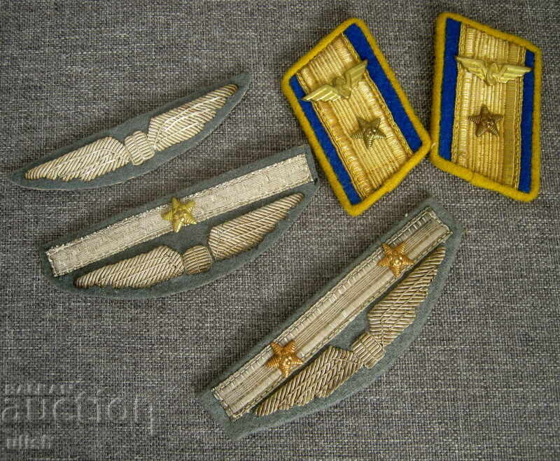 Συλλογή 5 τεμαχίων πετεινών επιρραμμάτων σοσιαλιστικών αξιωματικών μεταφορών