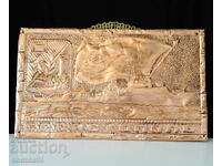 Copper panel, painting with the ship Sevastopol