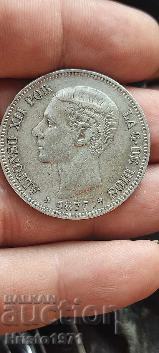 5 Πεσετές 1877