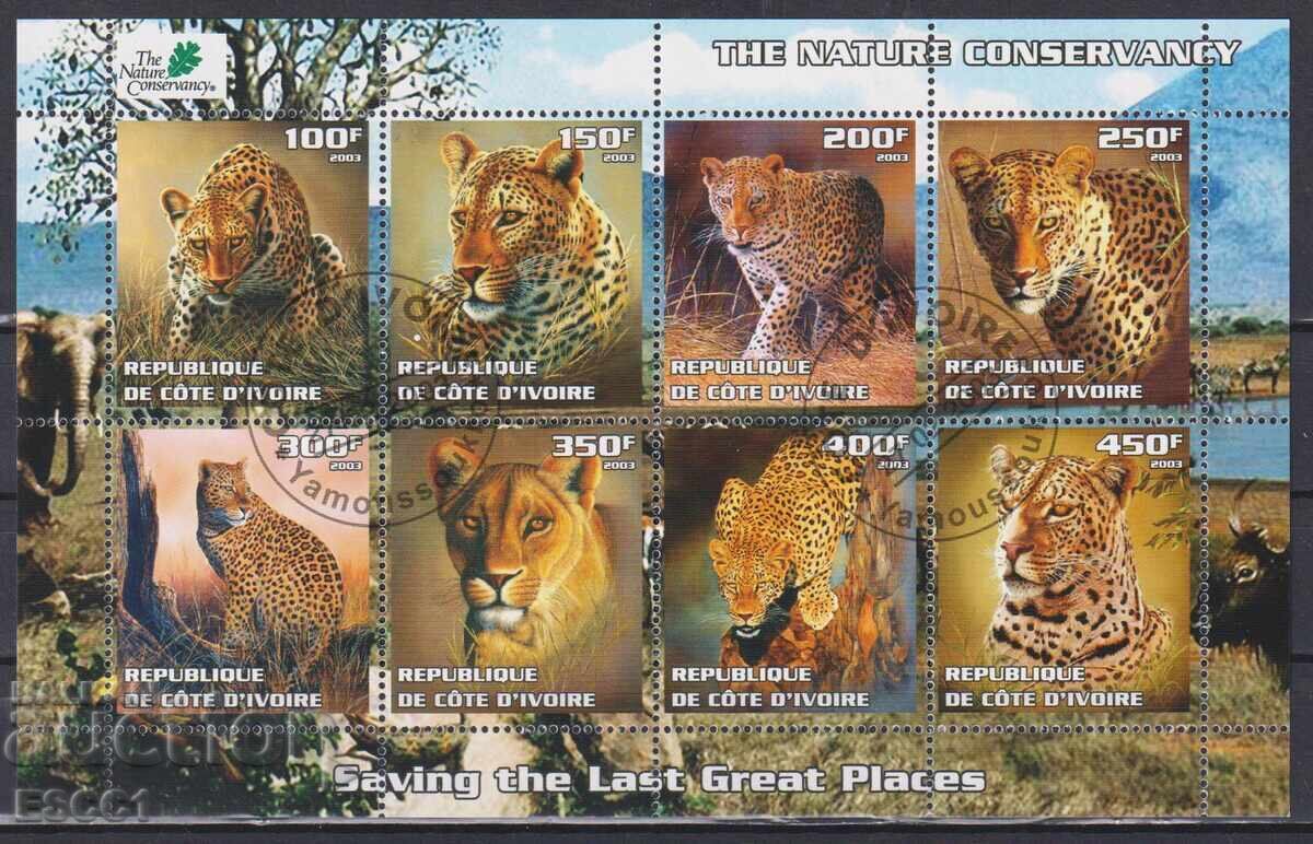 Σφραγίδες με σήμανση Fauna Leopard 2003 Ακτή Ελεφαντοστού