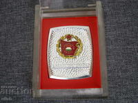 Plachetă cu însemn de brigadă socialistă, Ungaria, cu cutie