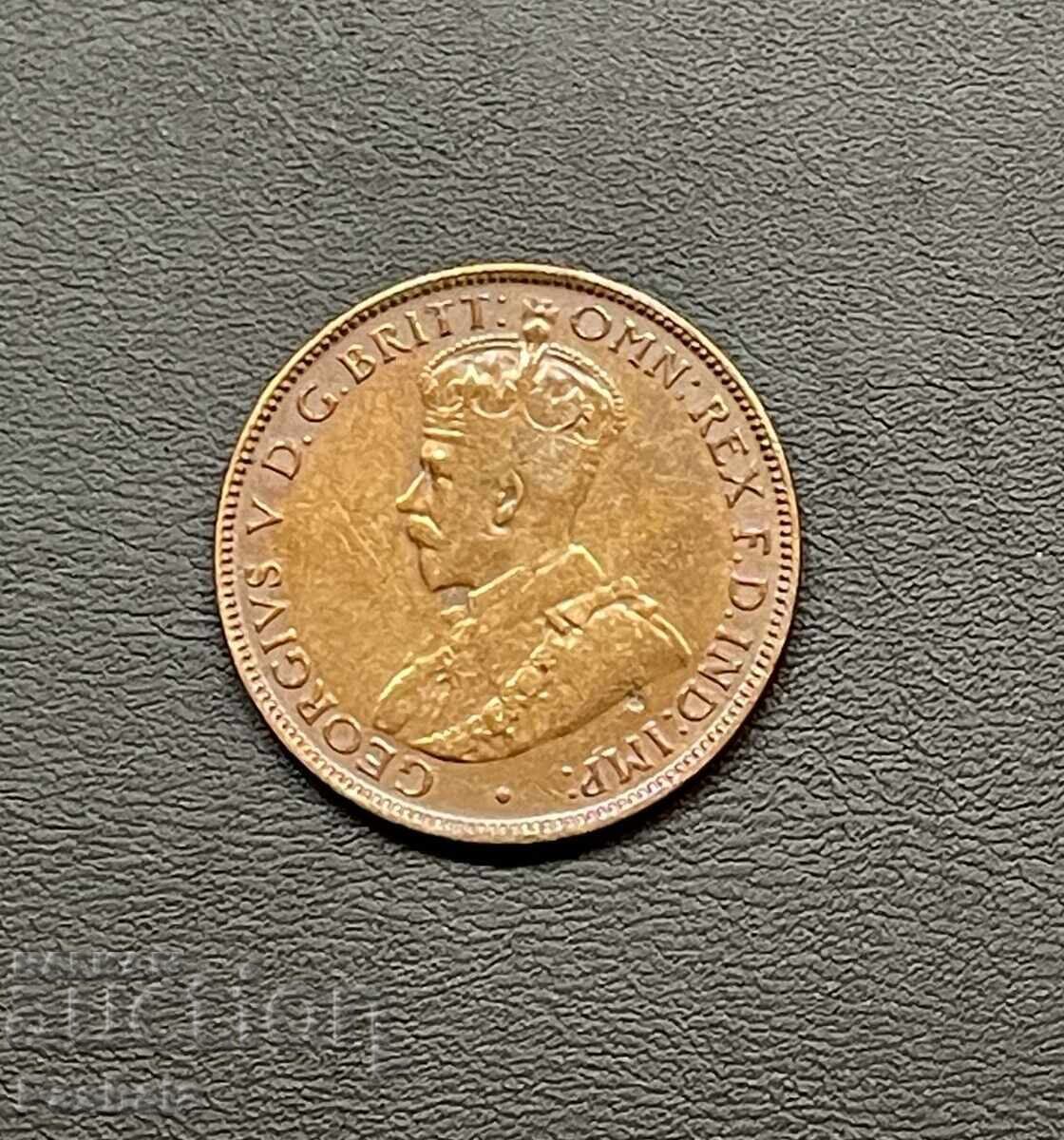 Australia 1/2 Penny 1917 with price 15.00 BGN | € 7.67 Australia 1/2 Penny 1917 with price 15.00 BGN | € 7.67