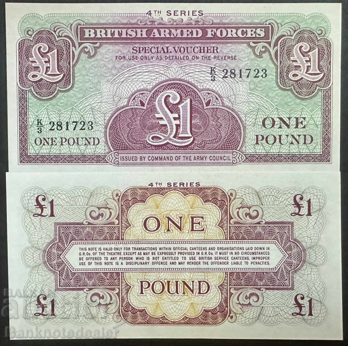 British Armed Forces 1 Pound 4 Series 1962 Pick M36 Ref 1723