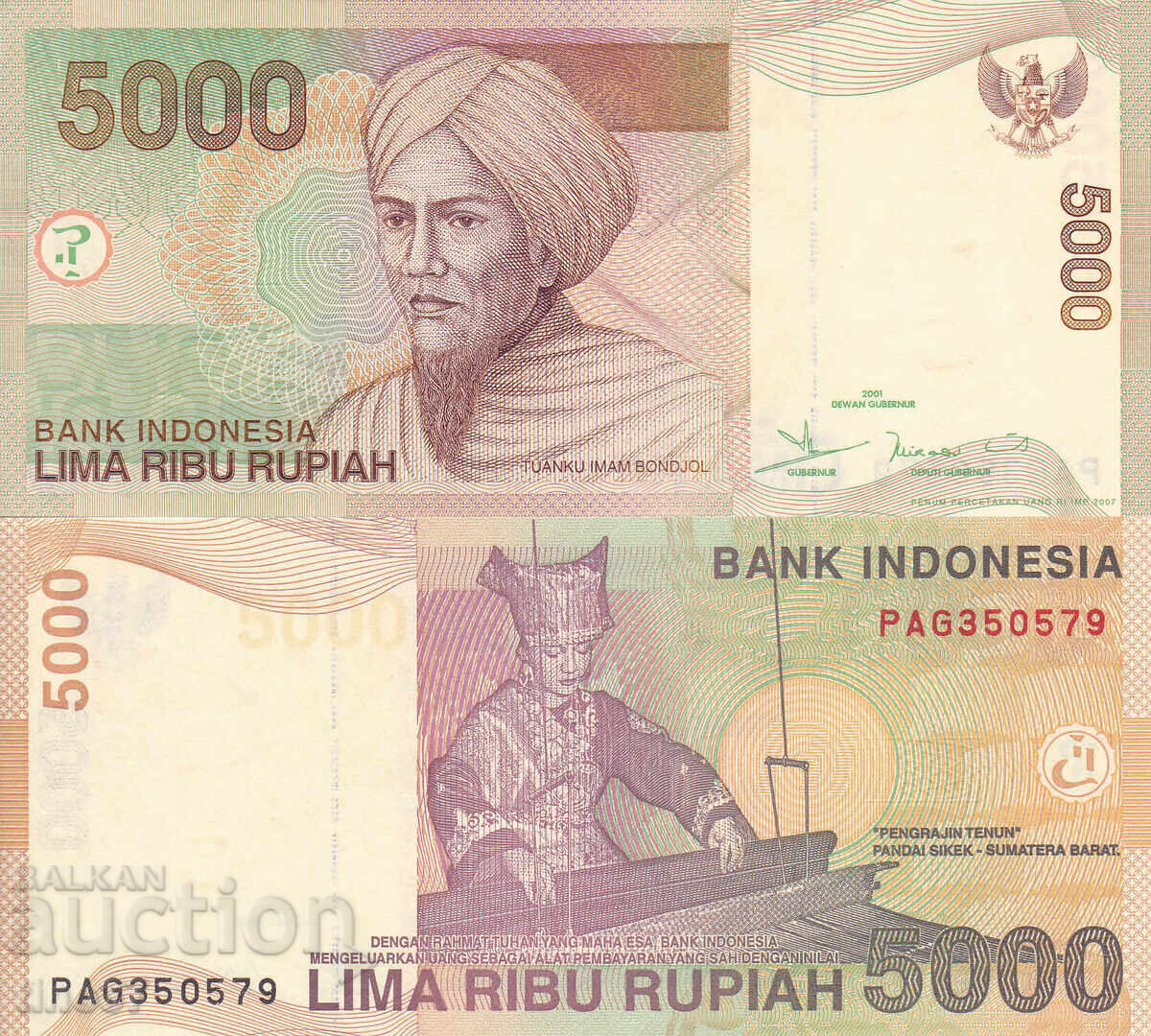 tino37 - INDONEZIA - 5000 RUPII - 2001/07 - XF+