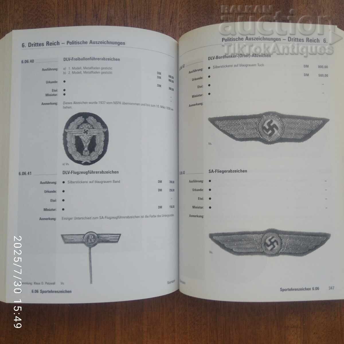 Auction  Catalogue of the Orders of Germany