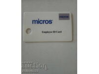 Micros Plastic Employee Identification Card
