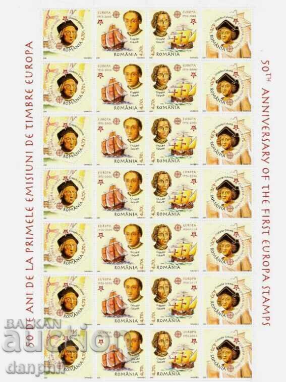 România 2005 50 g. Euromărci (**) curat, neperforat foaie România 2005 50 g. Euromărci (**) curat, neperforat foaie