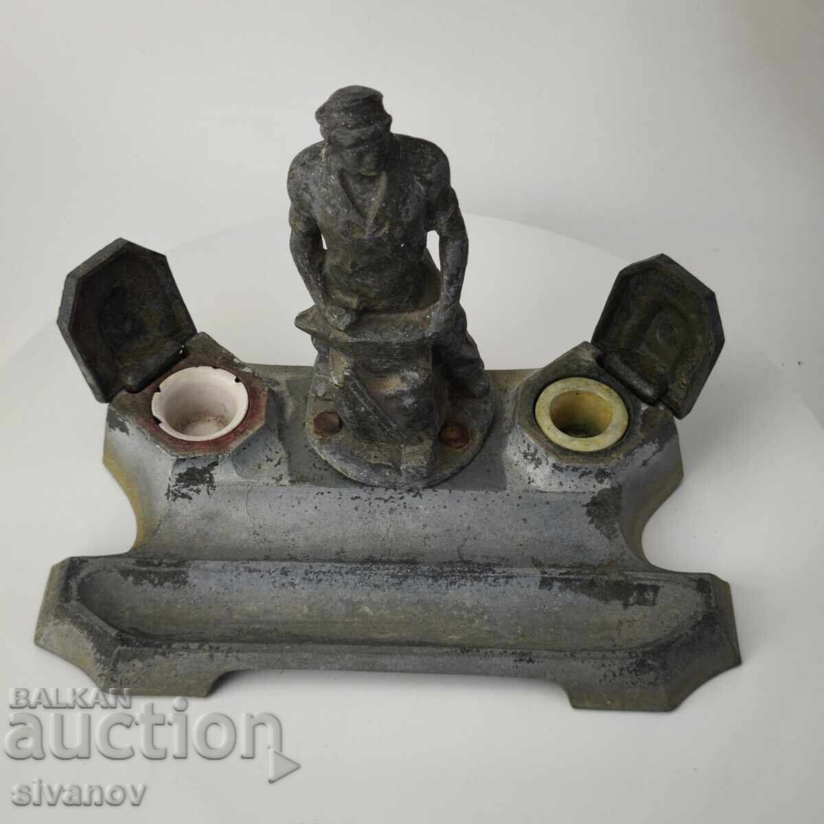 Old communist inkwell with a worker figure #6122 with price 89.99 BGN | € 46.01 Old communist inkwell with a worker figure #6122 with price 89.99 BGN | € 46.01