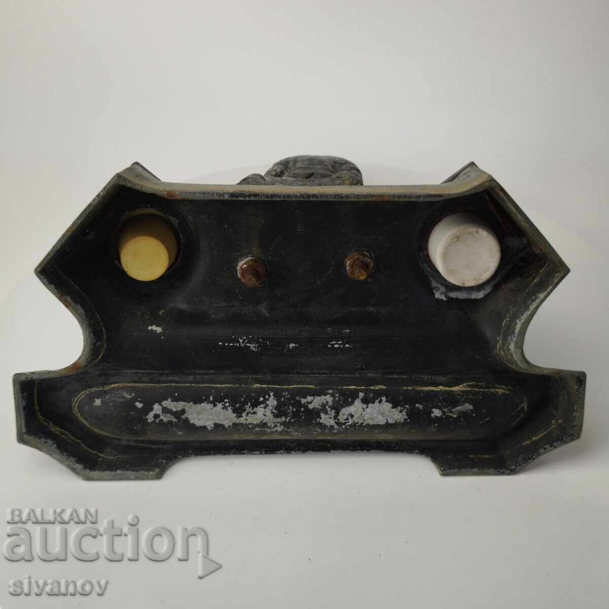 Delivery of Old communist inkwell with a worker figure #6122 Delivery of Old communist inkwell with a worker figure #6122