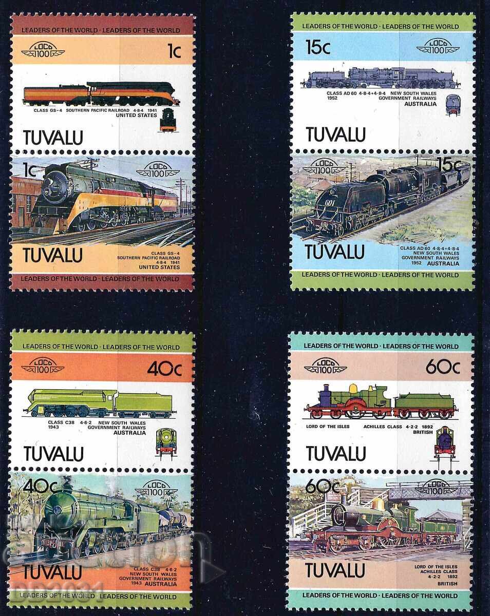 Tuvalu 1984 - Locomotives 1 Leaders of the World MNH Tuvalu 1984 - Locomotives 1 Leaders of the World MNH