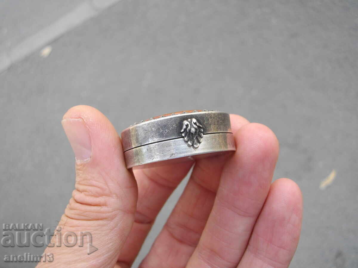 Auction  Old Silver-Plated Pill Box