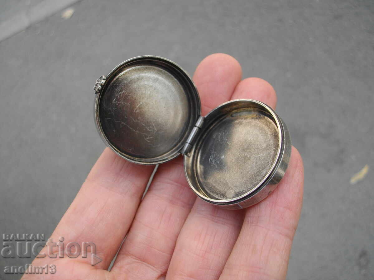 Old Silver-Plated Pill Box - 5