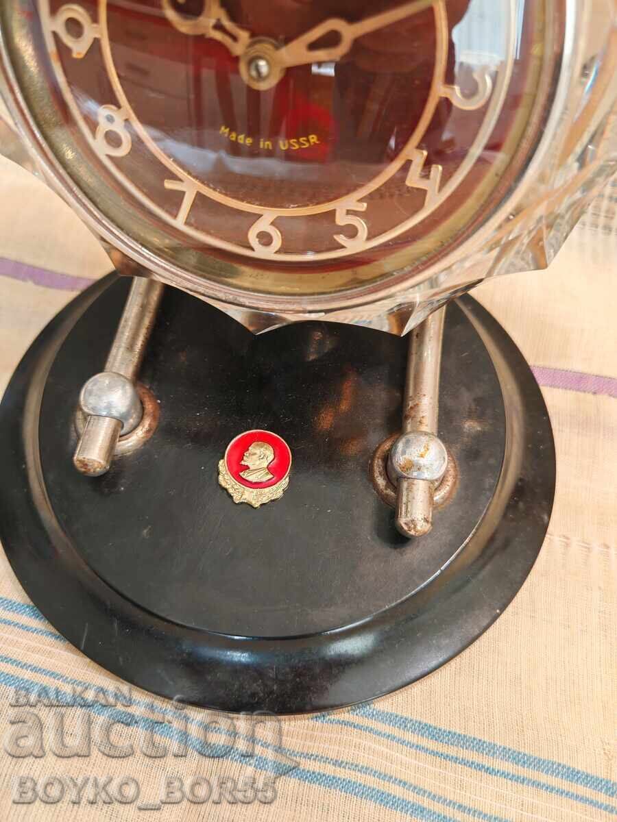 Παράδοση Ruski Sots SSSR Κομματικός Κρυστάλλινος Επιτραπέζιος Ρολόι Μαγιάκ Maja