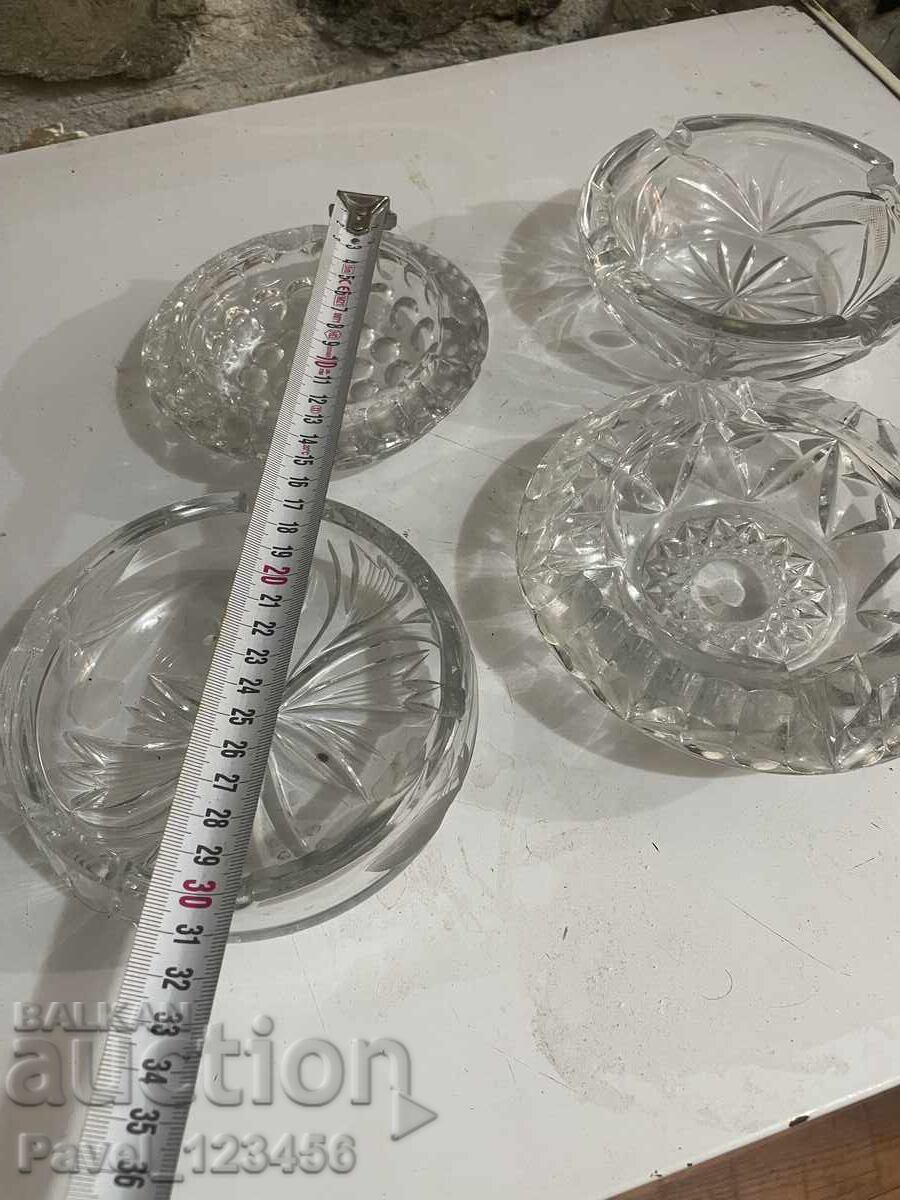 Δημοπρασία Βαριά, κρυστάλλινα τασάκια 4 τμχ