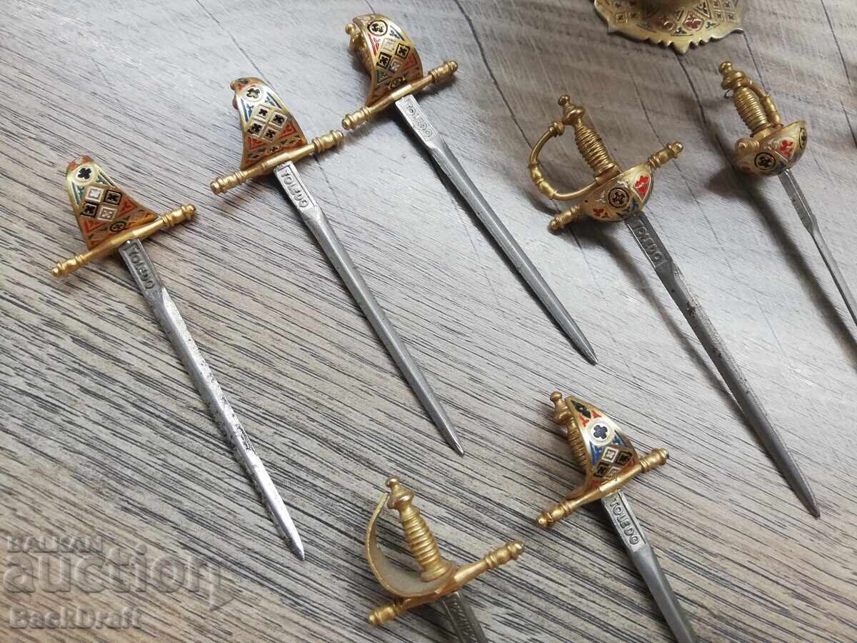 Set Spain Toledo 11 pcs. cocktail sabers, sword, a sword on a stand - 7 Set Spain Toledo 11 pcs. cocktail sabers, sword, a sword on a stand - 7