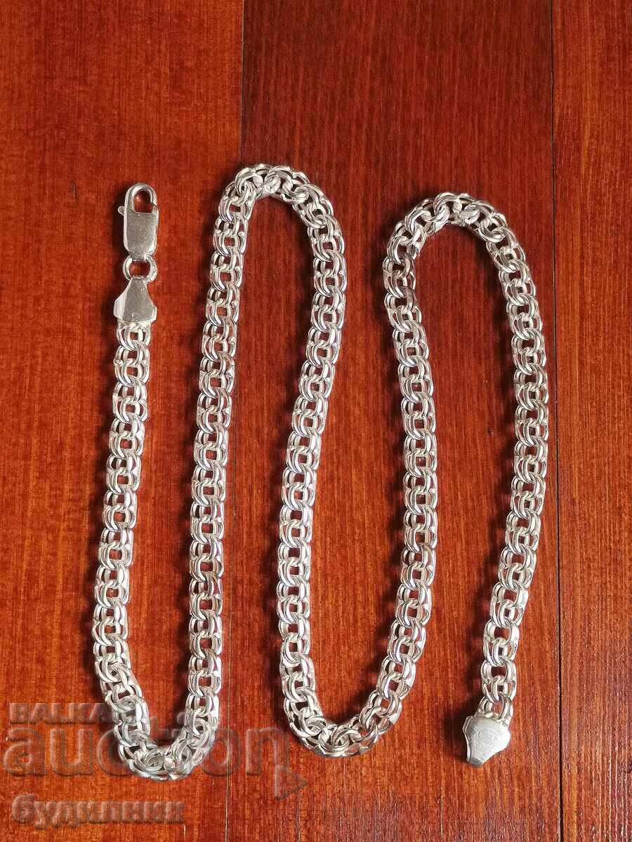 Аукцион Нов. Сребърен Масивен синджир. 51см. 925 Проба. Пускам над 1 Аукцион Нов. Сребърен Масивен синджир. 51см. 925 Проба. Пускам над 1