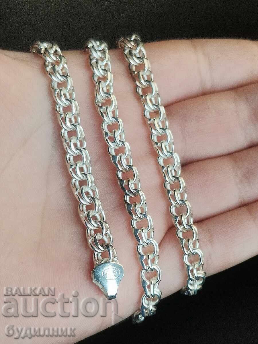 Доставка на Нов. Сребърен Масивен синджир. 51см. 925 Проба. Пускам над 1 Доставка на Нов. Сребърен Масивен синджир. 51см. 925 Проба. Пускам над 1