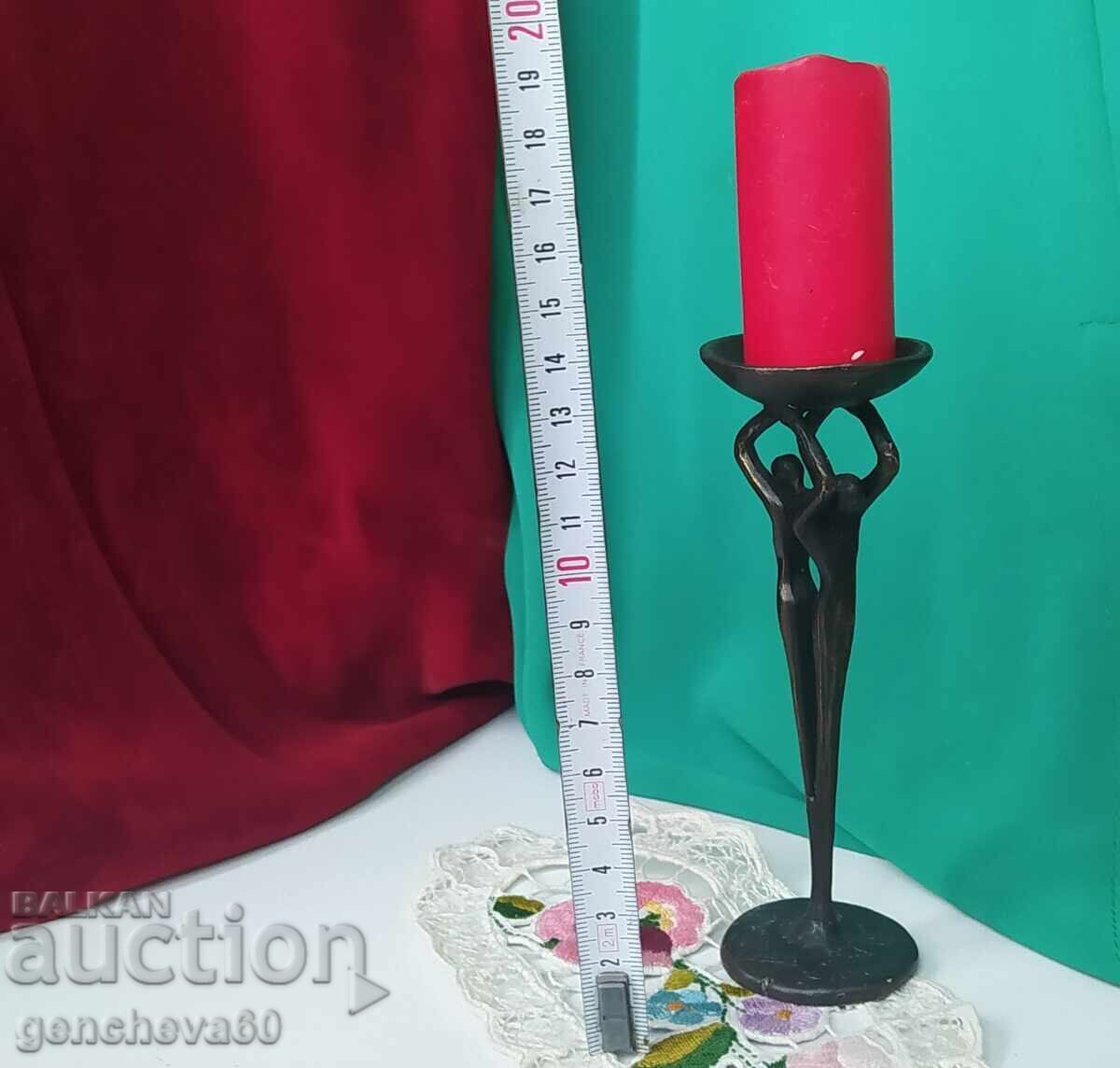 Unique candlestick Stylized human figures - bronze with price 30.00 BGN | € 15.34 Unique candlestick Stylized human figures - bronze with price 30.00 BGN | € 15.34
