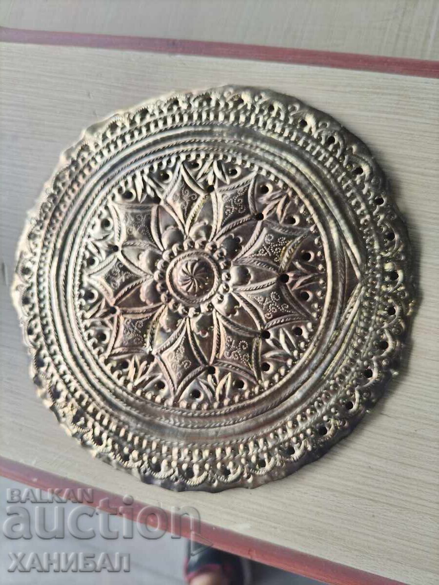 TEPELĂ ARTIȘANALĂ DE EPOCĂ, AURITĂ, ÎN STARE EXCELENTĂ