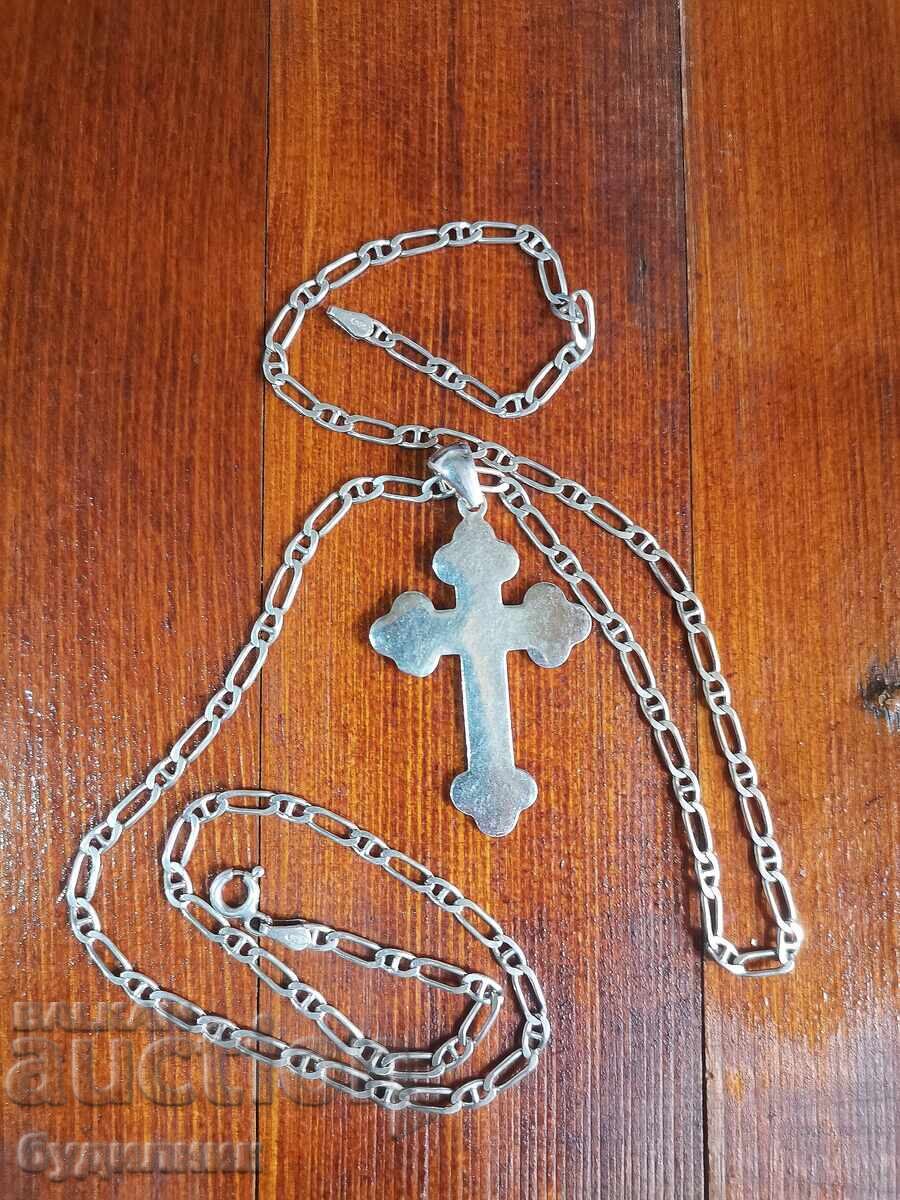 Аукцион Сребърен Масивен синджир с висулка. 57см. 925 Проба. Пускам Аукцион Сребърен Масивен синджир с висулка. 57см. 925 Проба. Пускам