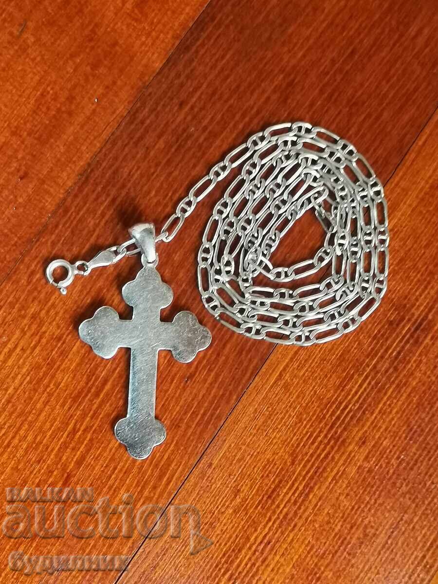 Сребърен Масивен синджир с висулка. 57см. 925 Проба. Пускам Сребърен Масивен синджир с висулка. 57см. 925 Проба. Пускам