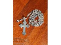 Solid Silver Chain with Pendant. 57cm. 925 Silver. For Sale