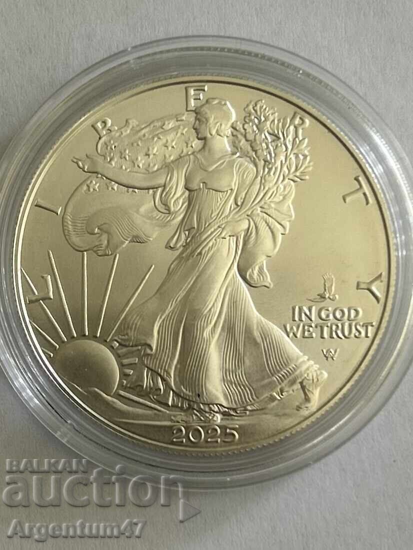 Δημοπρασία ΑΣΗΜΙ 1 OZ 2025 ΑΜΕΡΙΚΑΝΙΚΟΣ ΑΕΤΟΣ ΜΕ ΣΗΜΑΝΤΗΡΑ ΑΕΤΙΔΑΣ