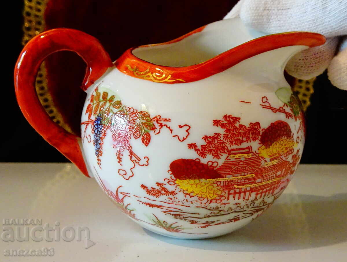 Cană japoneză din porțelan, aur, gheise - 5