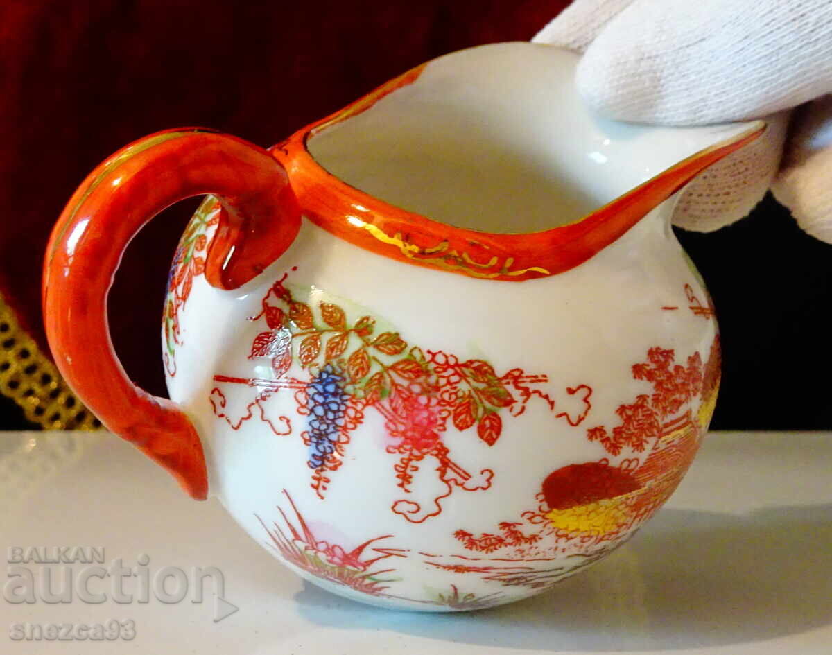 Cană japoneză din porțelan, aur, gheise - 6