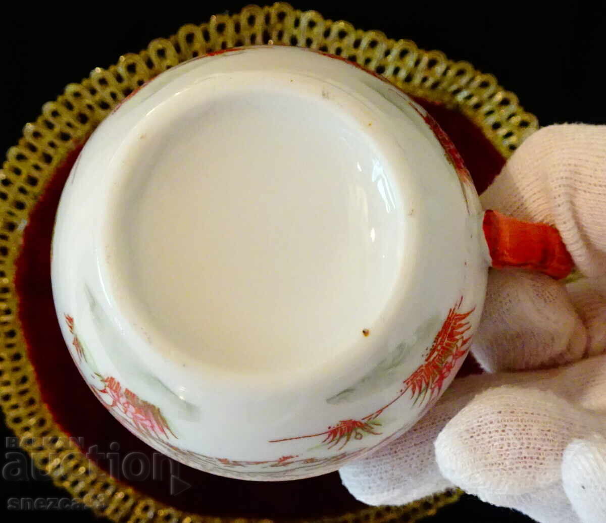 Cană japoneză din porțelan, aur, gheise - 7