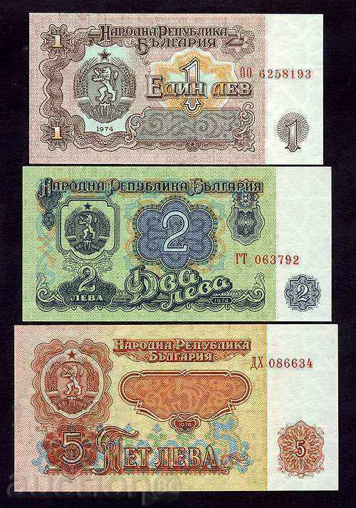 +++ ΣΕΤ ΒΟΥΛΓΑΡΙΑΣ 1974 1, 2, 5 BGN UNC +++ +++ ΣΕΤ ΒΟΥΛΓΑΡΙΑΣ 1974 1, 2, 5 BGN UNC +++