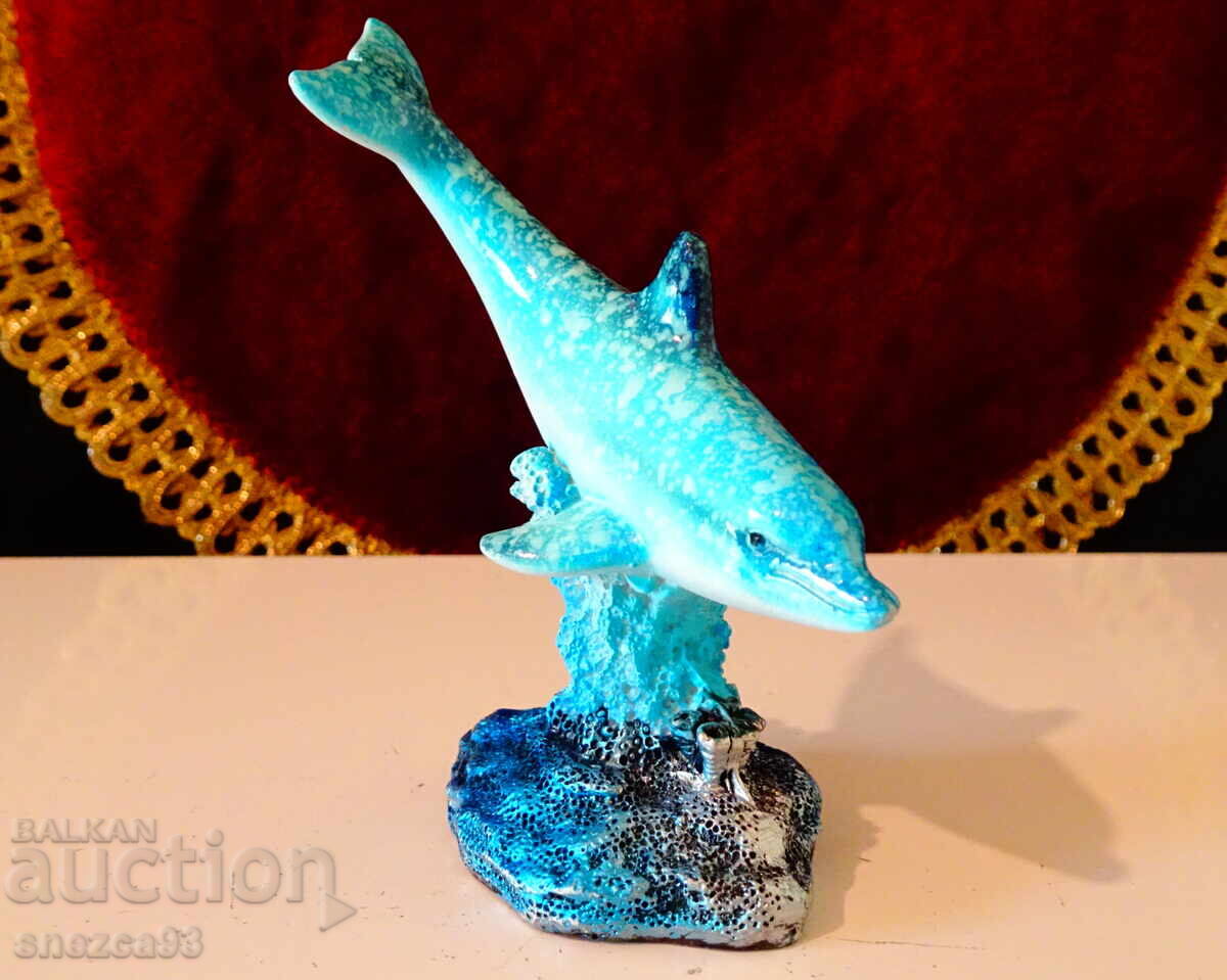 Δημοπρασία Πορσελάνινο αγαλματάκι, φιγούρα Δελφίνι, κοραλλιογενής ύφαλος