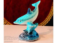 Statuetă din porțelan, figură Delfin, recif de corali