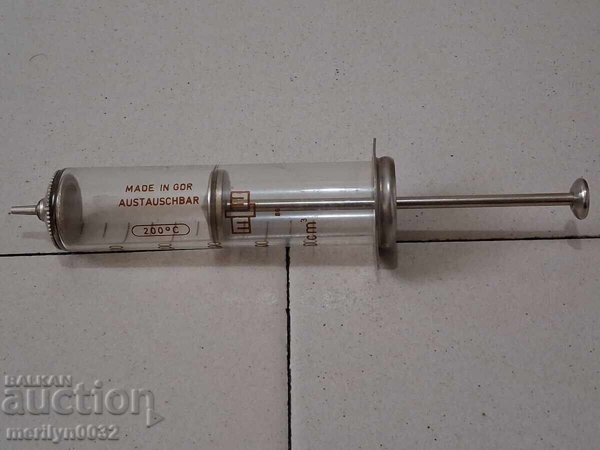 Аукцион Спринцовка стъклена инжекция произведена в Германия DDR