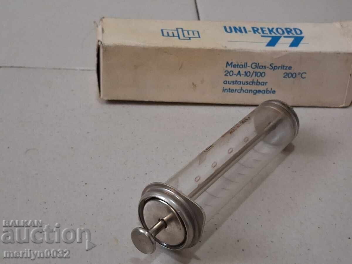 Спринцовка стъклена инжекция произведена в Германия DDR - 5