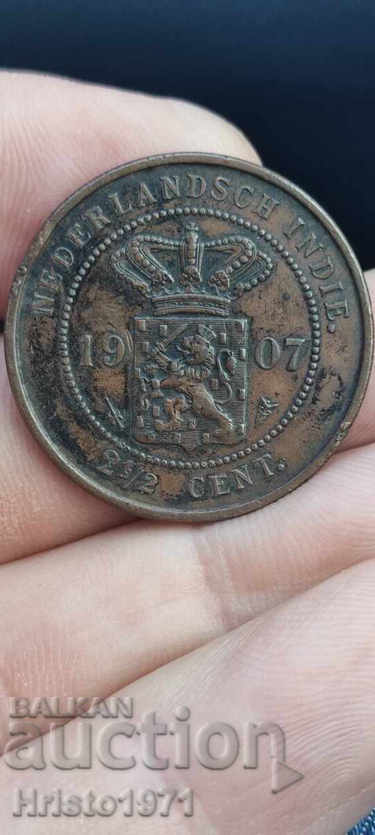 2 1/2 Cent 1907 Netherlands East Indies