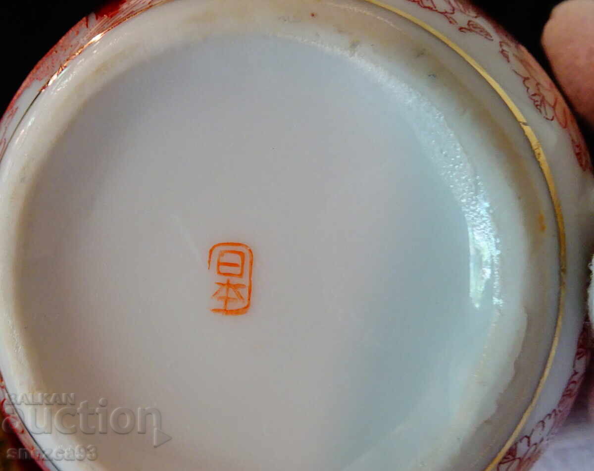 Cană, căniță porțelan japonez, aur, gheise - 7