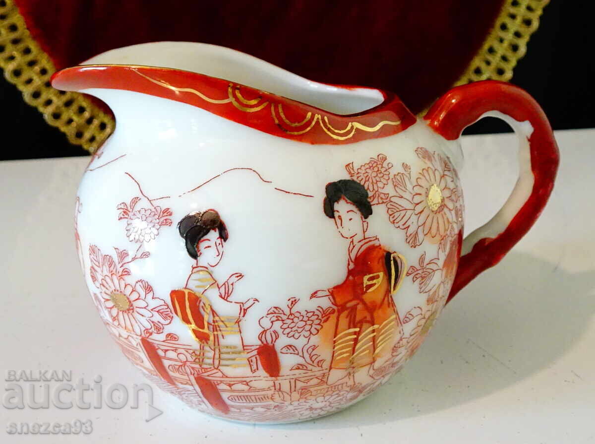 Cană, căniță porțelan japonez, aur, gheise