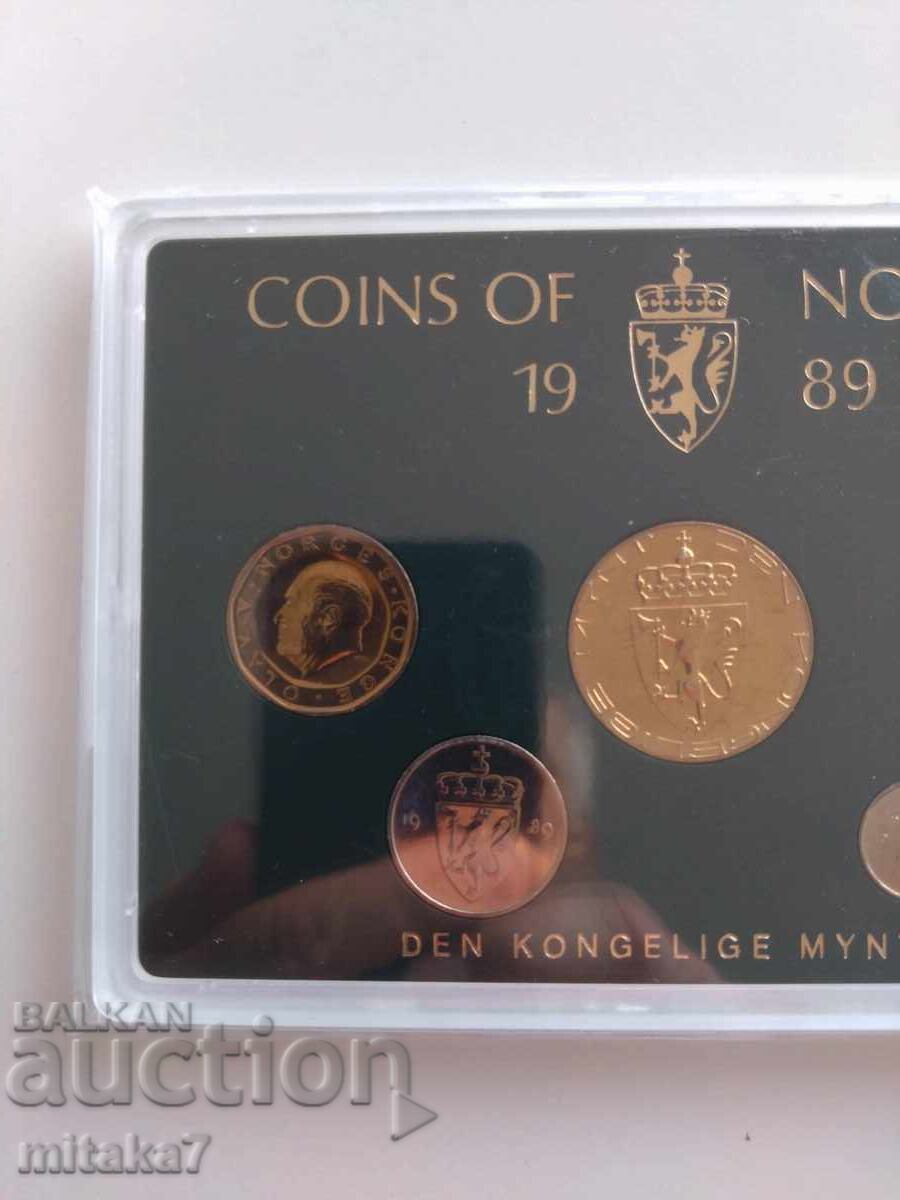 Сет монети, Норвегия, 1989г. с цена 14.00 лв. | € 7.16 Сет монети, Норвегия, 1989г. с цена 14.00 лв. | € 7.16