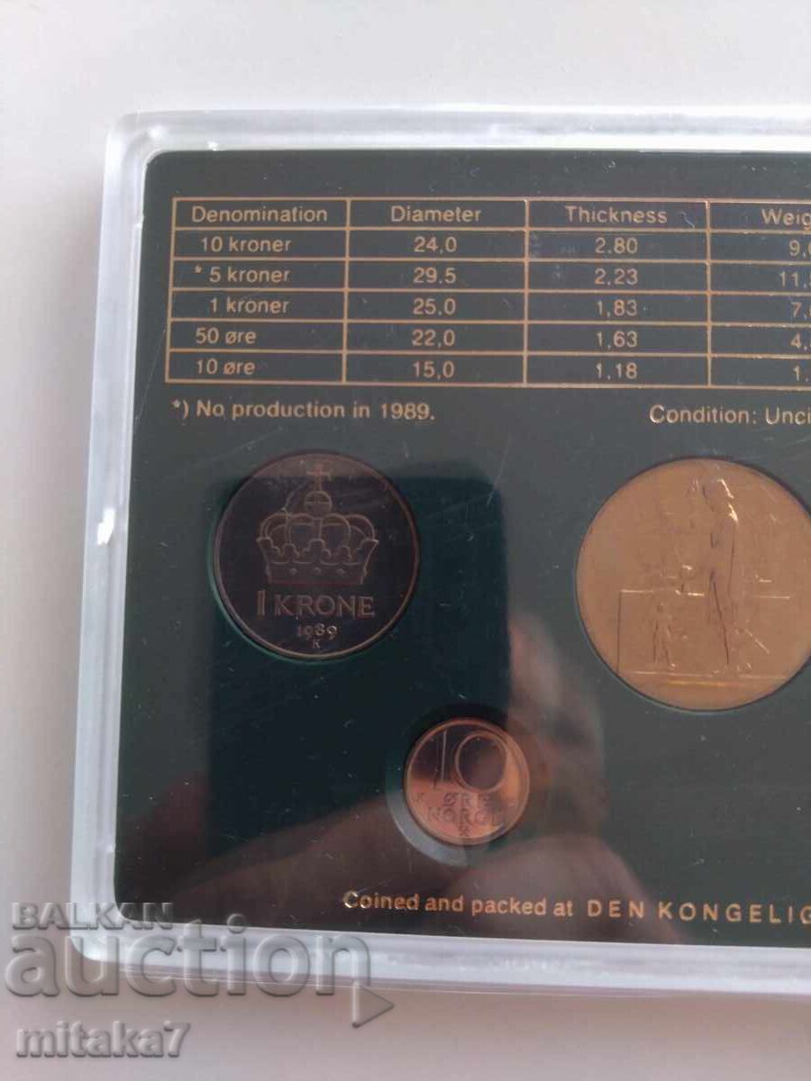 Сет монети, Норвегия, 1989г. - 5 Сет монети, Норвегия, 1989г. - 5