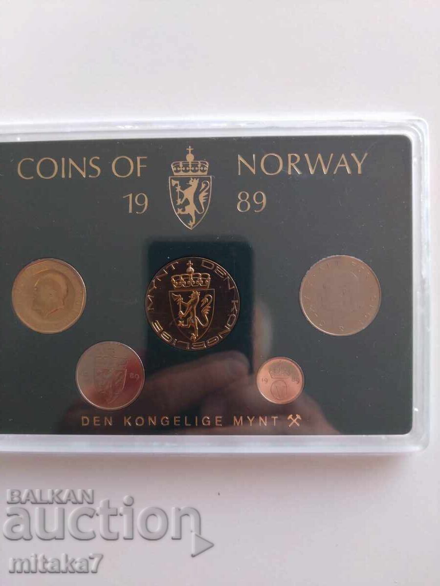 Сет монети, Норвегия, 1989г. Сет монети, Норвегия, 1989г.