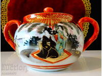 Zahărniță porțelan japonez Kutani, aur