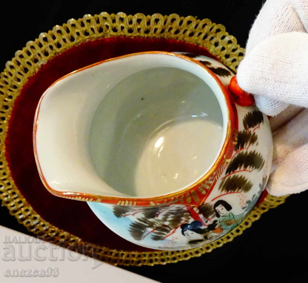 Κανά, κανατάκι ιαπωνικής πορσελάνης Kutani, χρυσός - 5