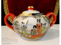 Zaharniță porțelan japonez Satsuma, aur