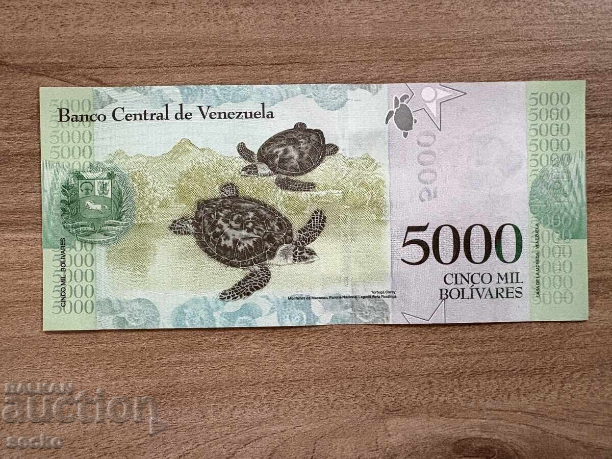 Venezuela - 5000 bolívares (2017) UNC cu preț 3.00 BGN | € 1.53