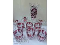 Serviciu complet de whisky din cristal de plumb, Hofbauer, ca nou