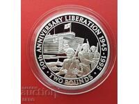 Остров Гърнси-2 паунда 1995-50 г. от края на II-та св.война